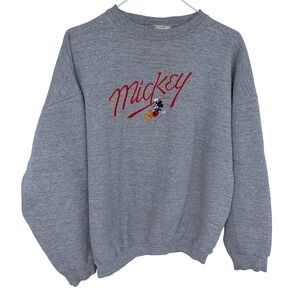 Vintage 90s Mickey & Co Mickey Mouse Crewneck Sweatshirt XL Embroidered USA Made
